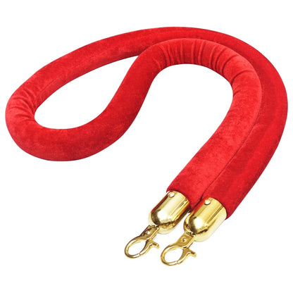 Berkfield Stanchion Stand Rope Red and Golden Velvet