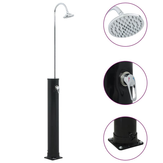 Berkfield Solar Shower Black 214 cm 20 L