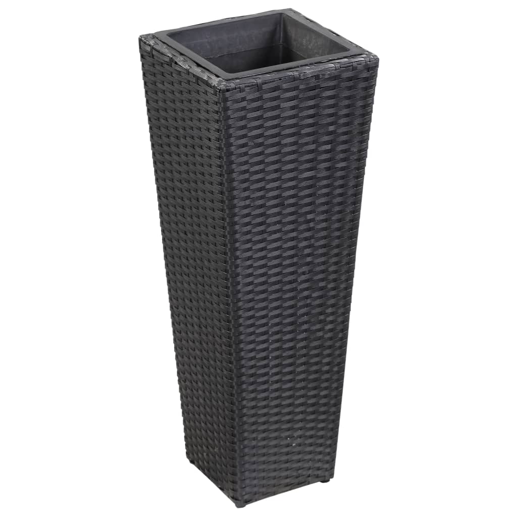 Berkfield Garden Raised Bed 30x30x80 cm Poly Rattan Black