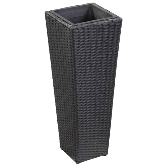 Berkfield Garden Raised Bed 30x30x80 cm Poly Rattan Black