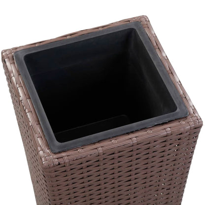 Berkfield Garden Raised Bed 30x30x80 cm Poly Rattan Brown
