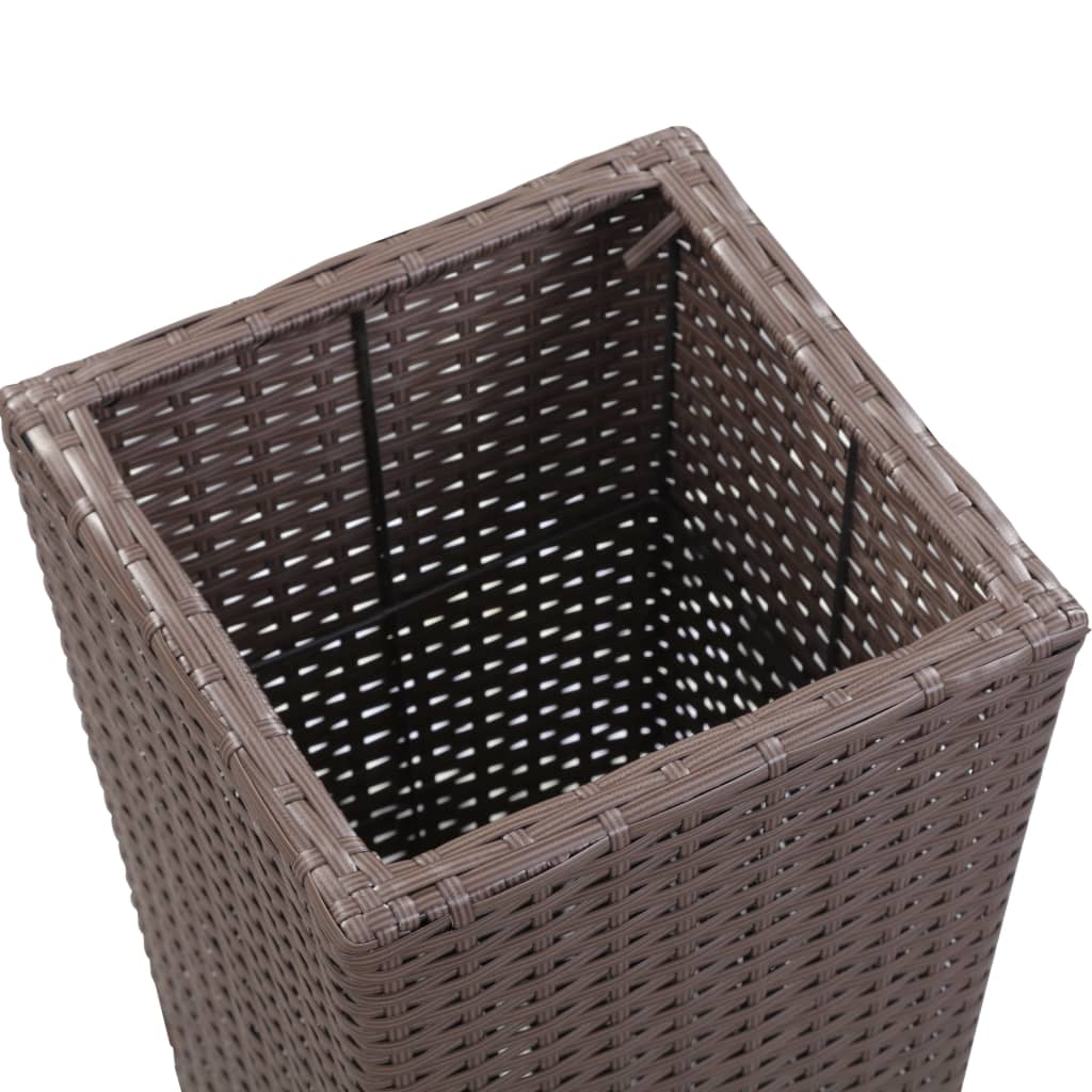 Berkfield Garden Raised Bed 30x30x80 cm Poly Rattan Brown