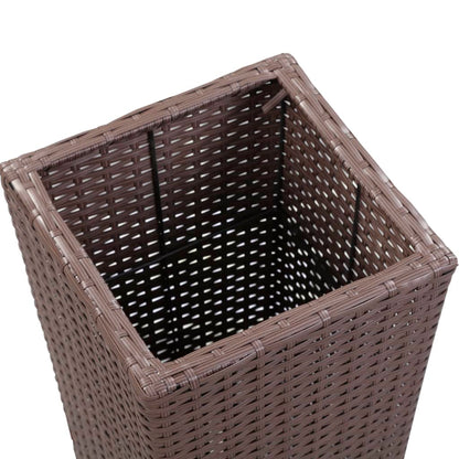Berkfield Garden Raised Bed 30x30x80 cm Poly Rattan Brown