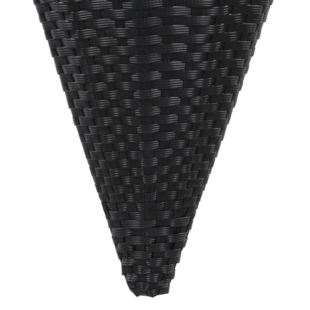 Berkfield Hanging Flower Baskets 2 pcs Poly Rattan Black