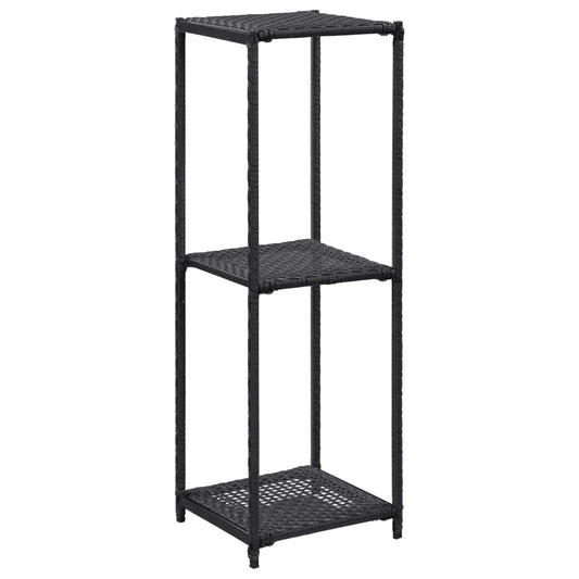 Berkfield Storage Shelf Black 30x30x90 cm Poly Rattan
