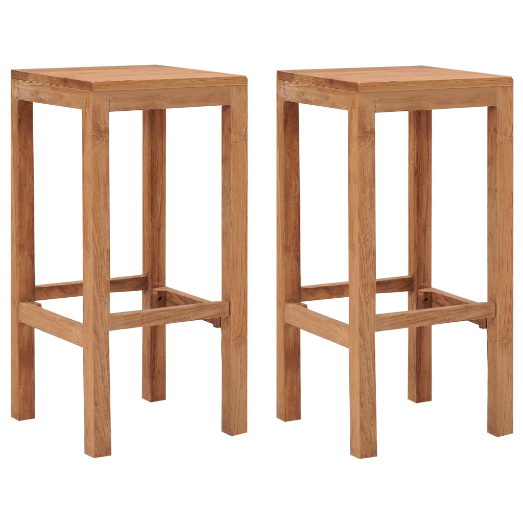 Berkfield Bar Stools 2 pcs Solid Teak Wood