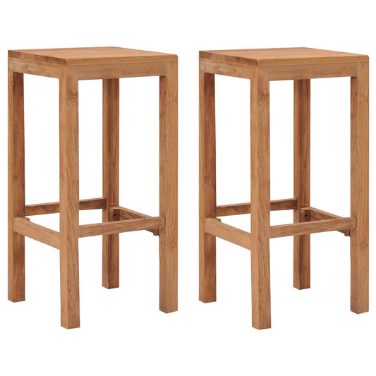 Berkfield Bar Stools 2 pcs Solid Teak Wood