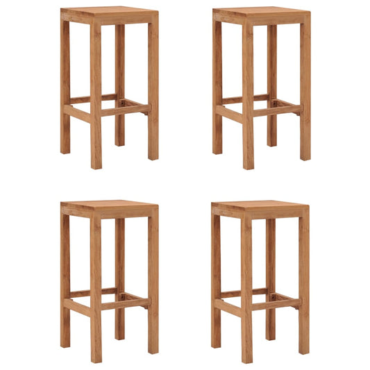 Berkfield Bar Stools 4 pcs Solid Teak Wood