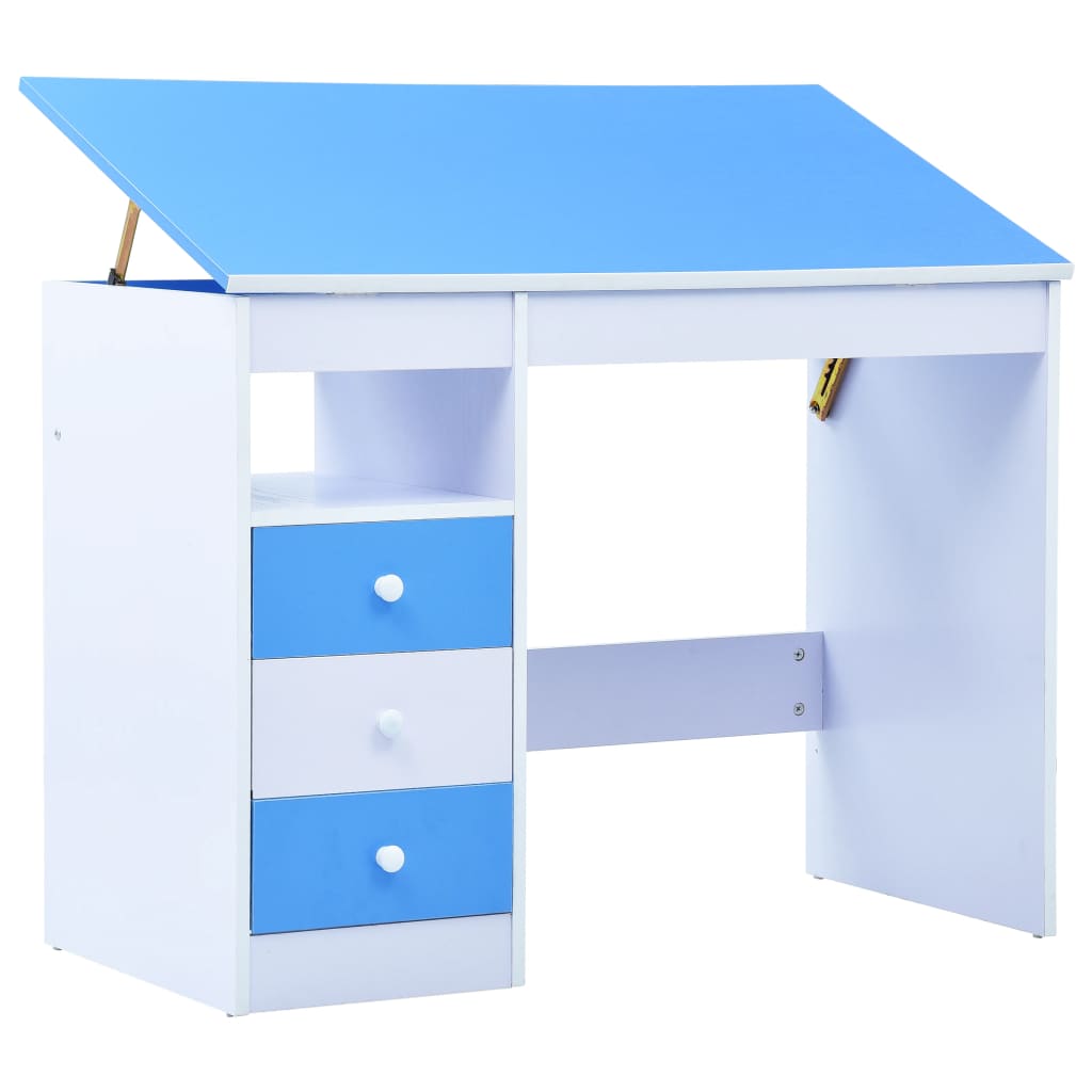 Berkfield Children Drawing Study Desk Tiltable Blue and White