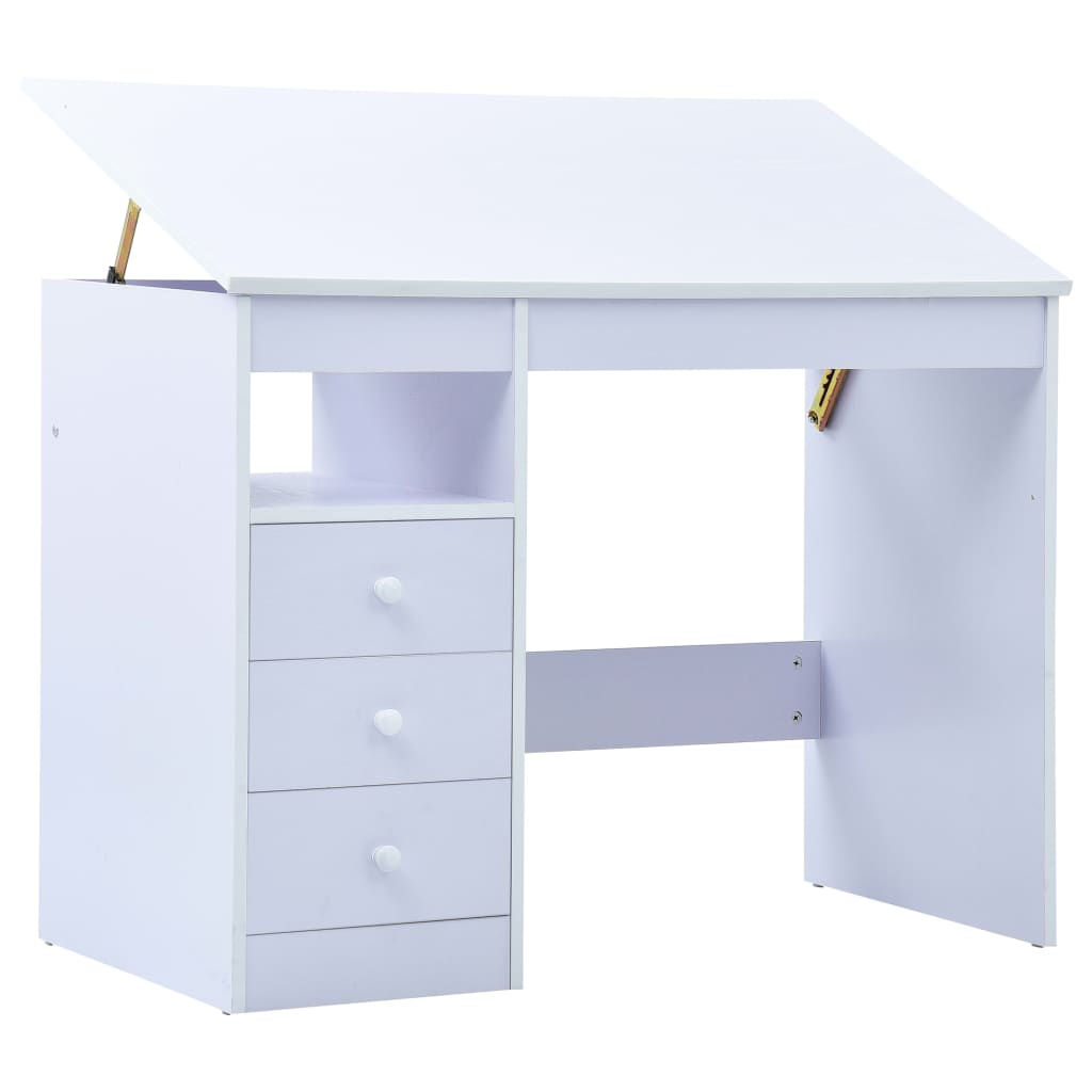 Berkfield Children Drawing Study Desk Tiltable White