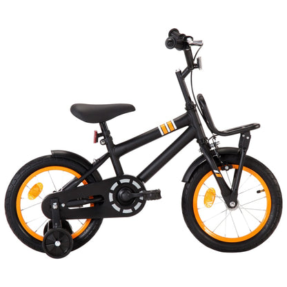 Berkfield Kids Bike with Front Carrier 14 inch Black and Orange