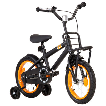 Berkfield Kids Bike with Front Carrier 14 inch Black and Orange