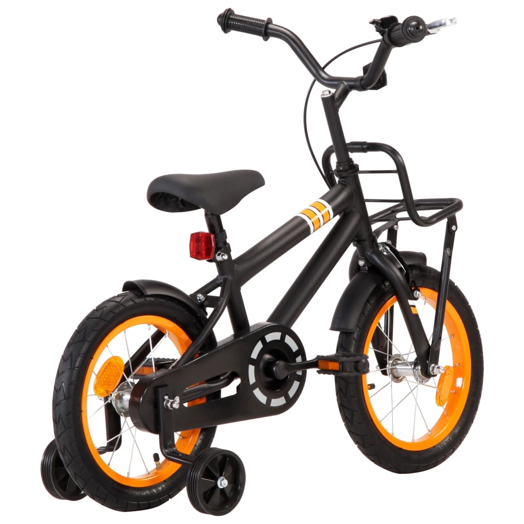 Berkfield Kids Bike with Front Carrier 14 inch Black and Orange