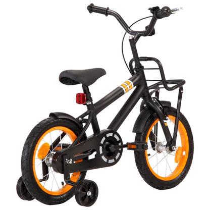 Berkfield Kids Bike with Front Carrier 14 inch Black and Orange