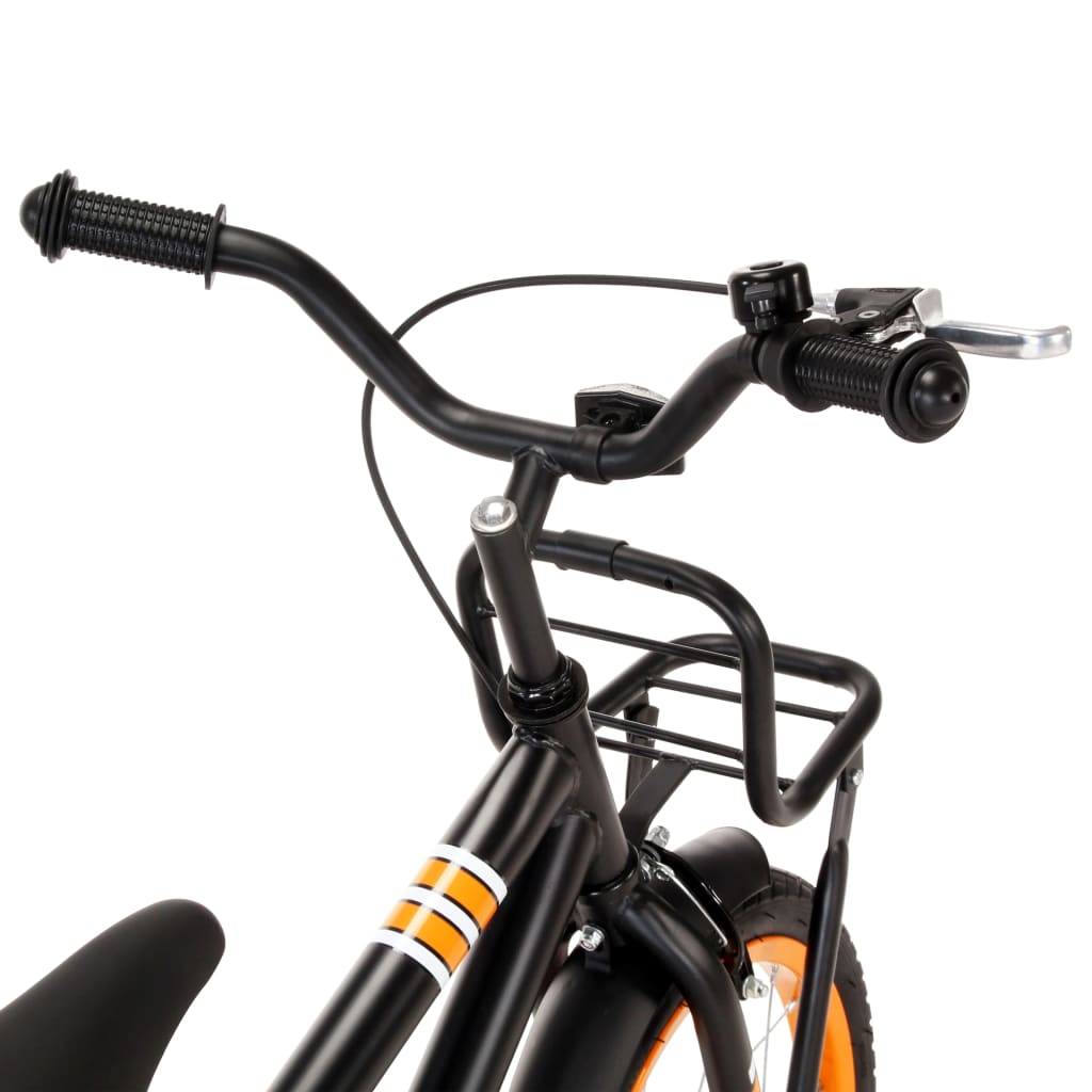 Berkfield Kids Bike with Front Carrier 14 inch Black and Orange