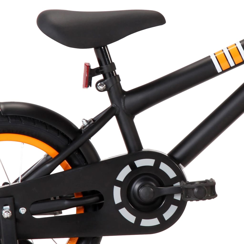 Berkfield Kids Bike with Front Carrier 14 inch Black and Orange