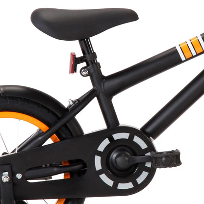Berkfield Kids Bike with Front Carrier 14 inch Black and Orange
