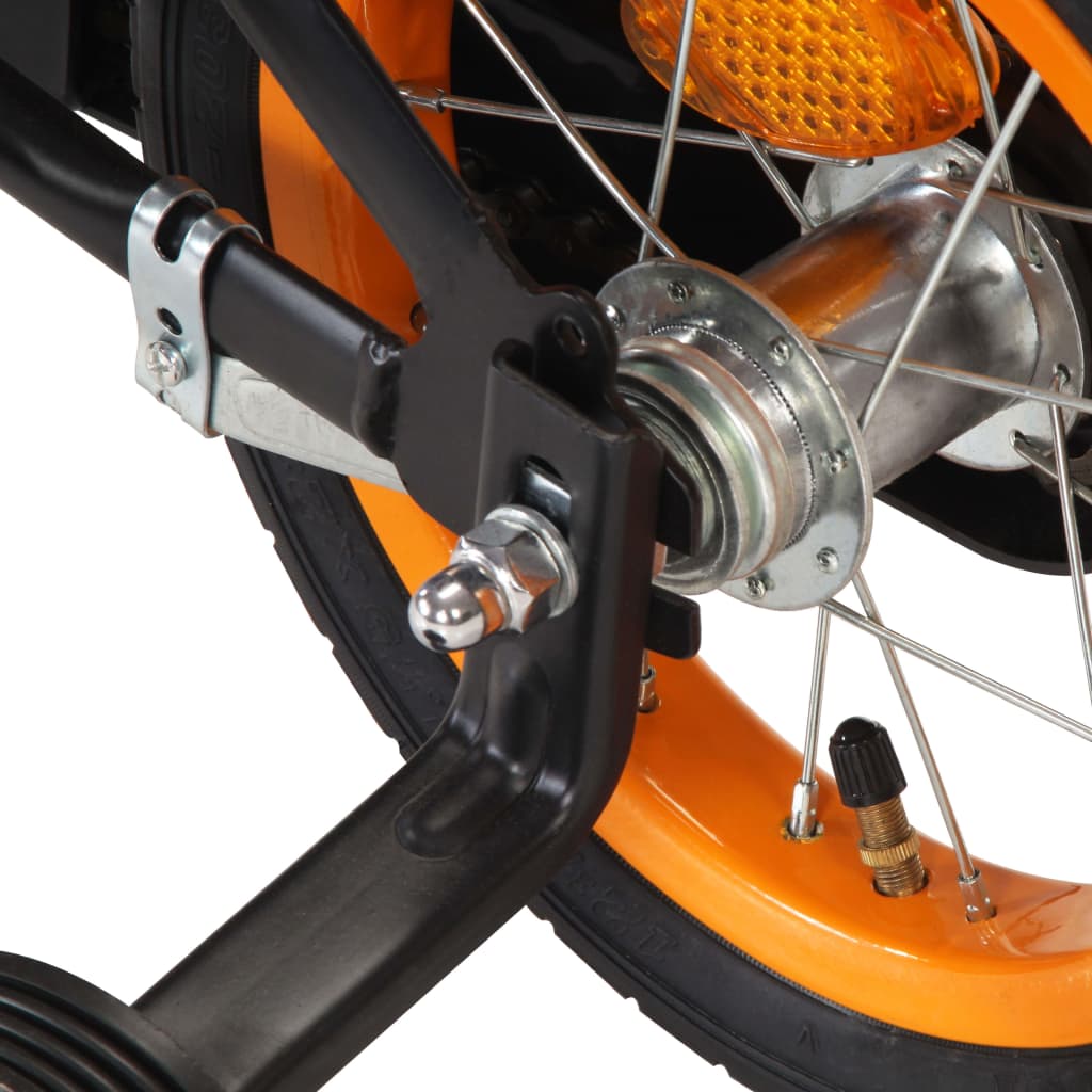 Berkfield Kids Bike with Front Carrier 14 inch Black and Orange