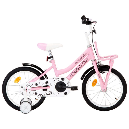 Berkfield Kids Bike with Front Carrier 16 inch White and Pink