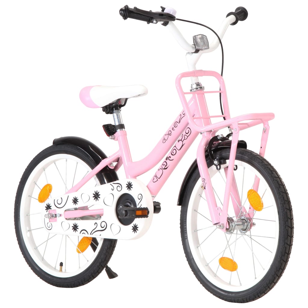 Berkfield Kids Bike with Front Carrier 18 inch Pink and Black