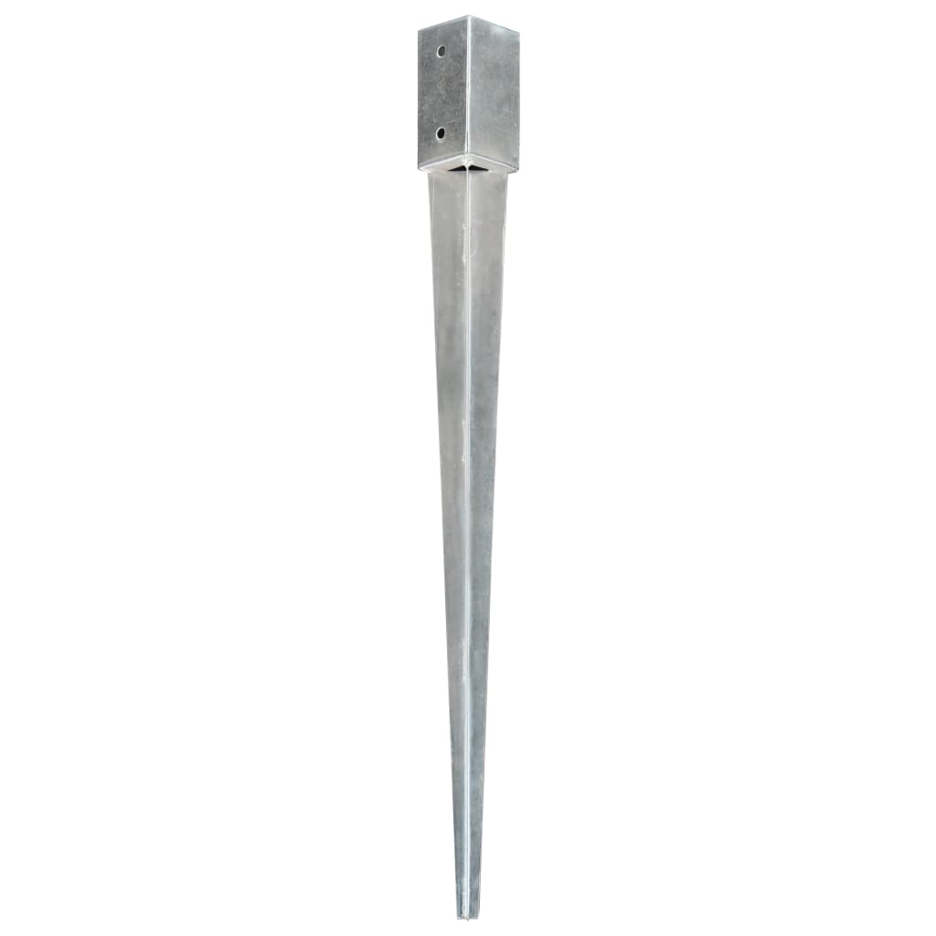 Berkfield Ground Spikes 12 pcs Silver 7x7x90 cm Galvanised Steel