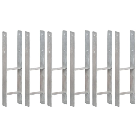 Berkfield Fence Anchors 6 pcs Silver 14x6x60 cm Galvanised Steel