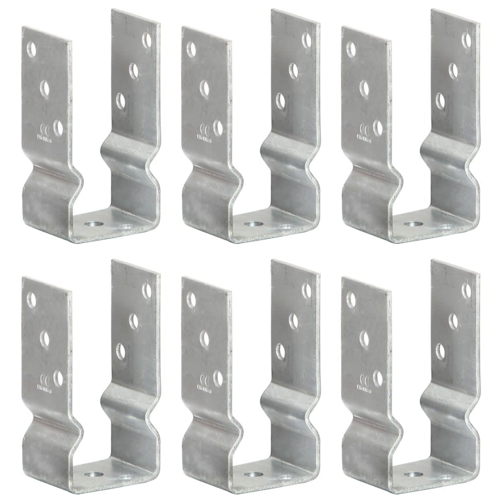 Berkfield Fence Anchors 6 pcs Silver 7x6x15 cm Galvanised Steel