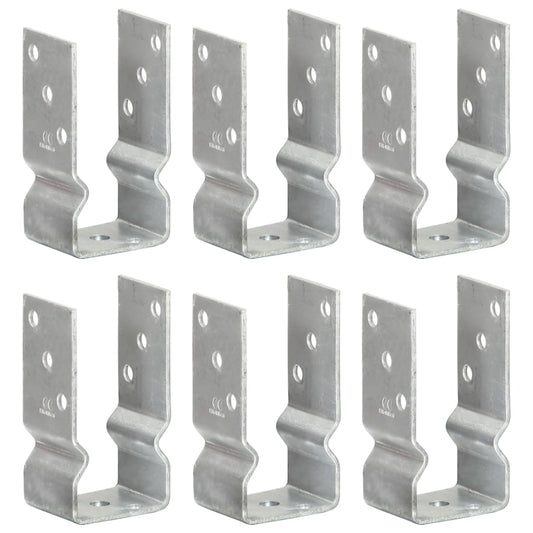 Berkfield Fence Anchors 6 pcs Silver 7x6x15 cm Galvanised Steel