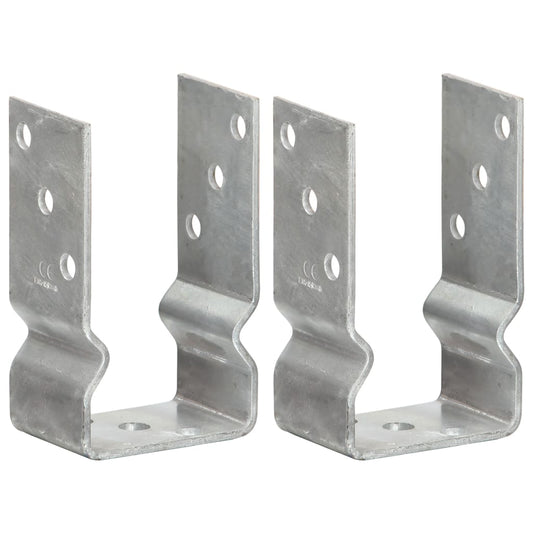 Berkfield Fence Anchors 2 pcs Silver 8x6x15 cm Galvanised Steel