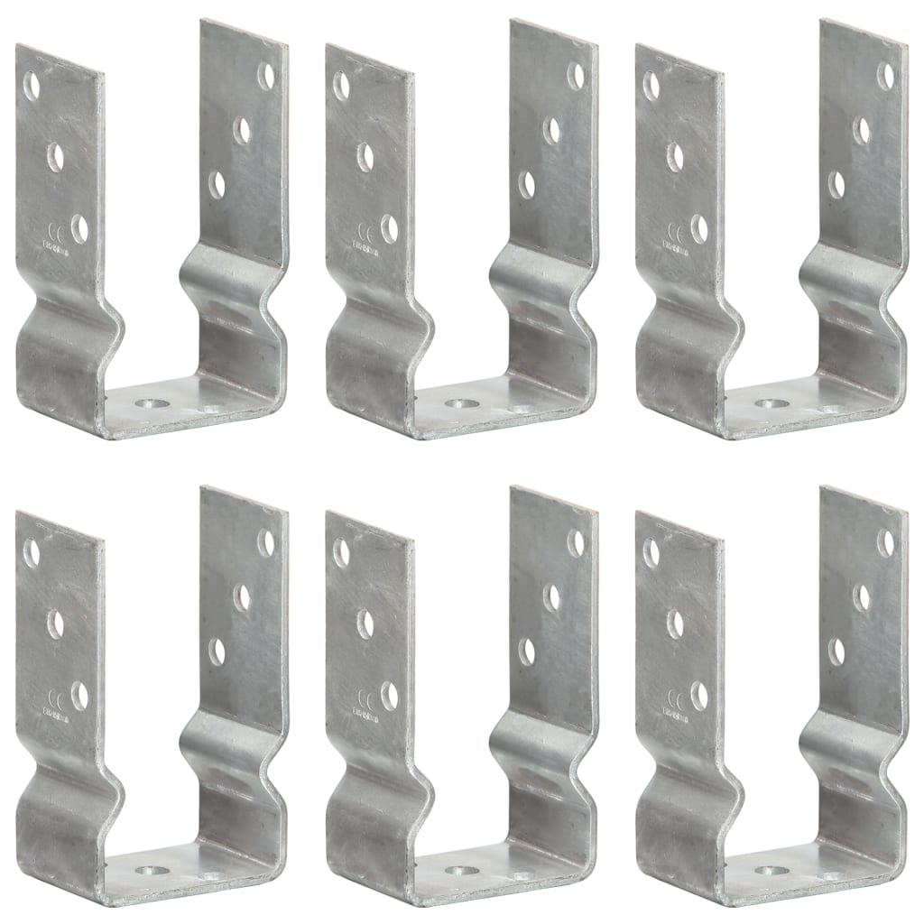 Berkfield Fence Anchors 6 pcs Silver 8x6x15 cm Galvanised Steel