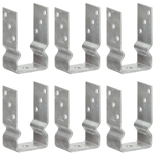 Berkfield Fence Anchors 6 pcs Silver 8x6x15 cm Galvanised Steel