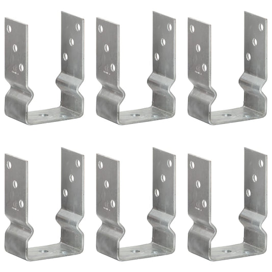 Berkfield Fence Anchors 6 pcs Silver 9x6x15 cm Galvanised Steel
