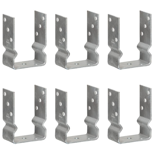 Berkfield Fence Anchors 6 pcs Silver 10x6x15 cm Galvanised Steel