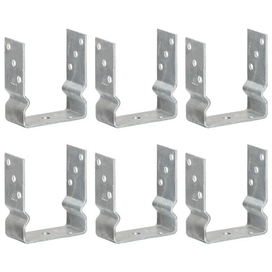 Berkfield Fence Anchors 6 pcs Silver 12x6x15 cm Galvanised Steel