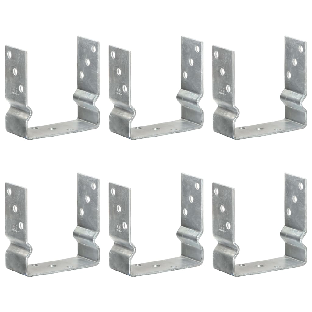 Berkfield Fence Anchors 6 pcs Silver 14x6x15 cm Galvanised Steel