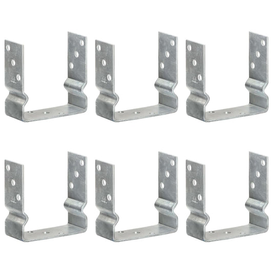 Berkfield Fence Anchors 6 pcs Silver 14x6x15 cm Galvanised Steel
