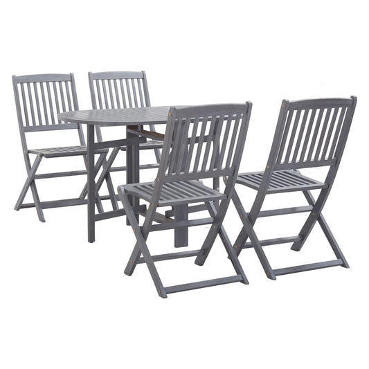 Berkfield 5 Piece Garden Dining Set Solid Acacia Wood Grey