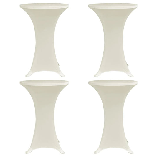 Berkfield Standing Table Cover �_�”�_70 cm Cream Stretch 4 pcs
