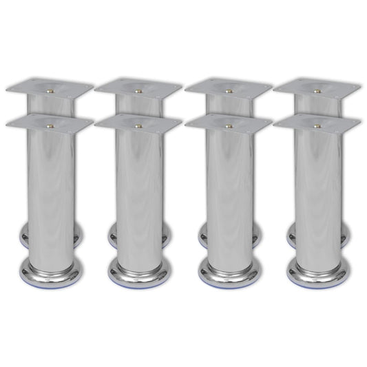 Berkfield Round Sofa Legs 8 pcs Chrome 180 mm