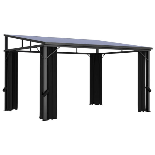 Berkfield Gazebo with Curtain 405x294x244 cm Anthracite