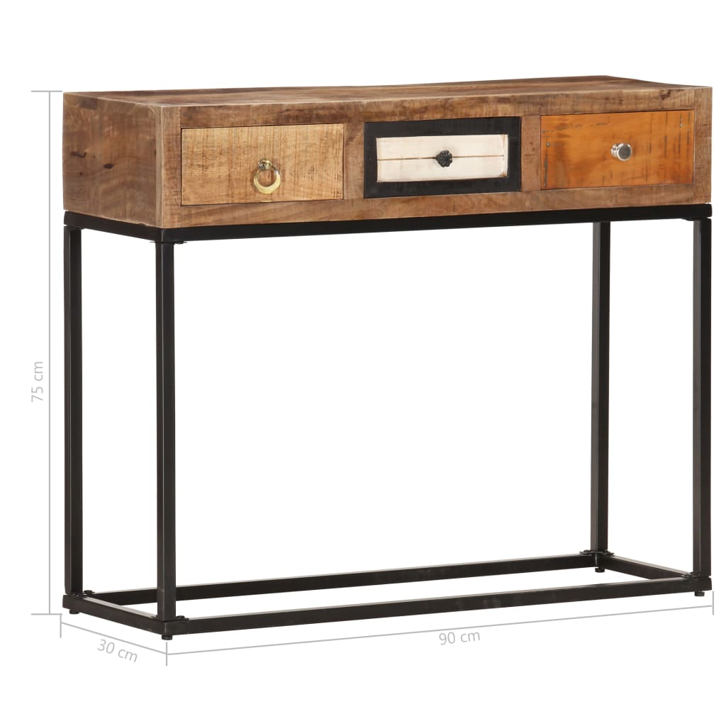 Berkfield Console Table Gold 90x30x75 cm Solid Reclaimed Wood