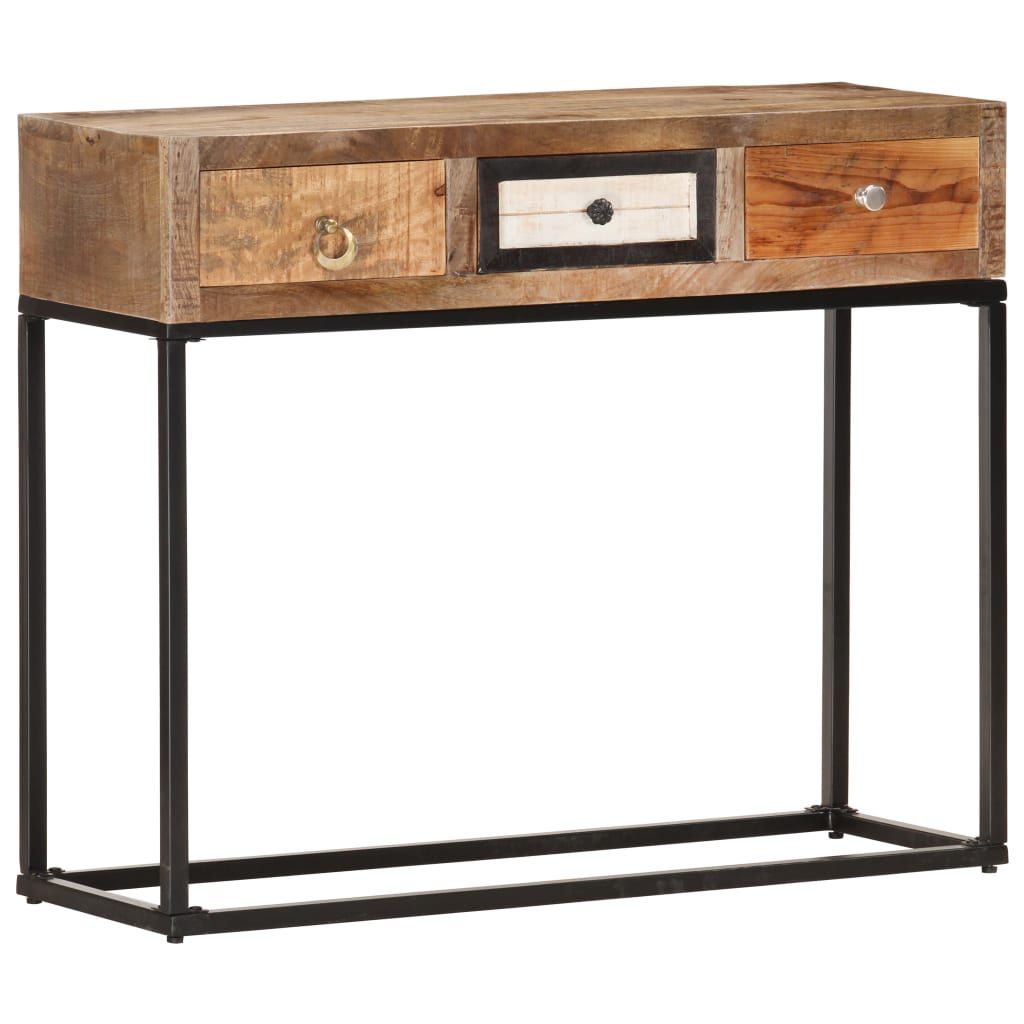 Berkfield Console Table Gold 90x30x75 cm Solid Reclaimed Wood