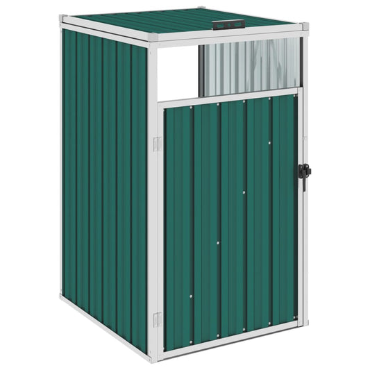 Berkfield Garbage Bin Shed Green 72x81x121 cm Steel