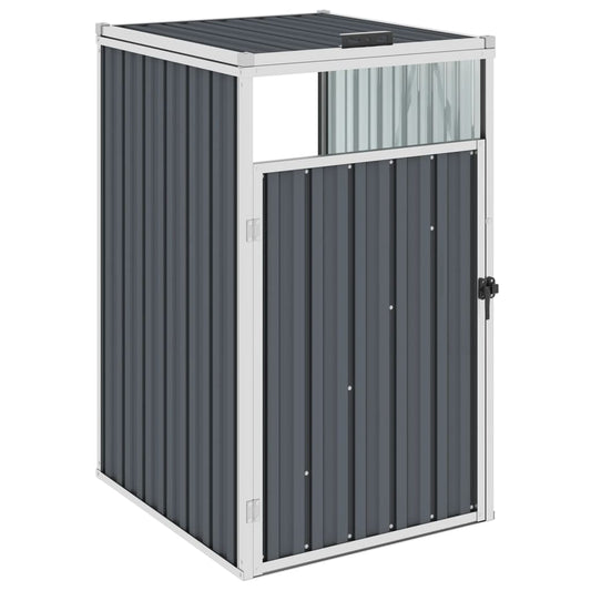 Berkfield Garbage Bin Shed Grey 72x81x121 cm Steel
