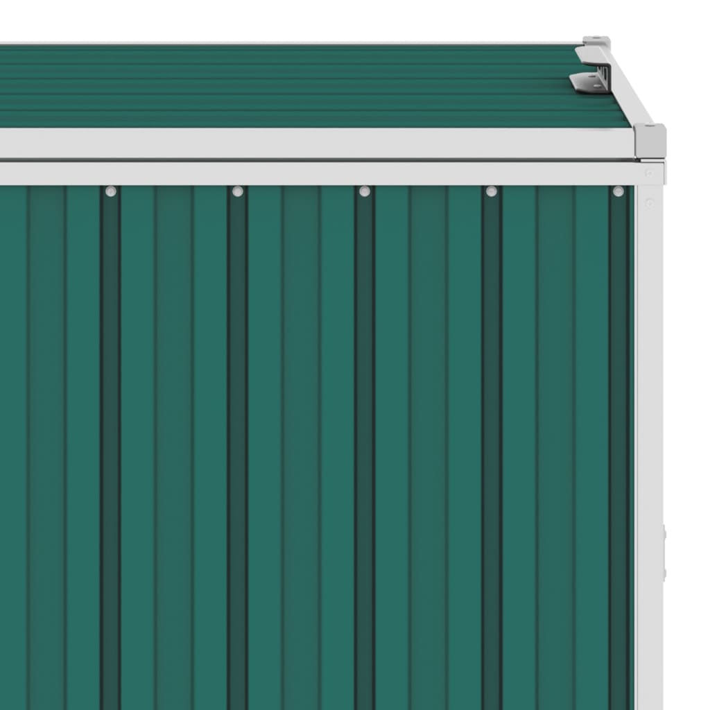 Berkfield Quadruple Garbage Bin Shed Green 286x81x121 cm Steel