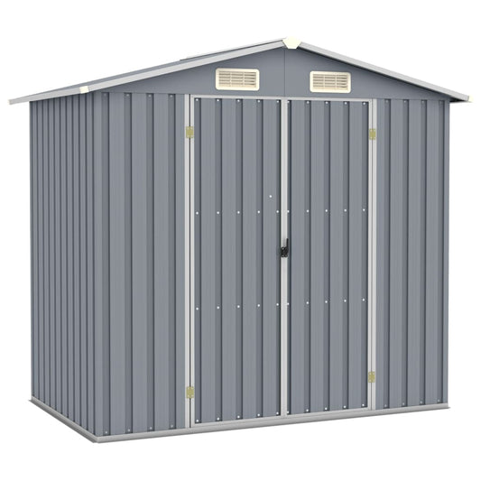 Berkfield Garden Shed Grey 205x129x183 cm Galvanised Steel