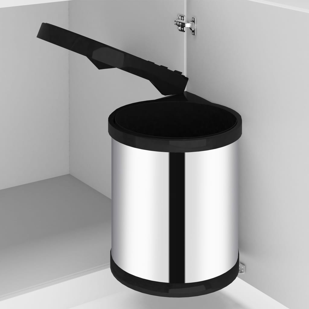 Berkfield Kitchen Built-in Dust Bin Stainless Steel 12 L