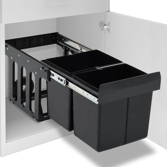 Berkfield Kitchen Cupboard Pull-out Dustbin Soft-Close 36 L