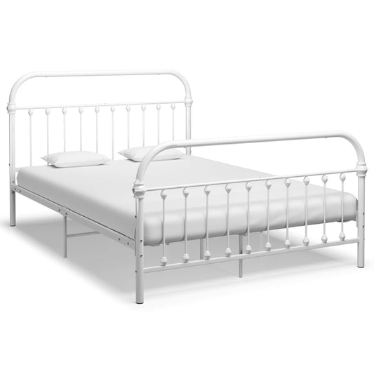 Berkfield Bed Frame White Metal 140x200 cm