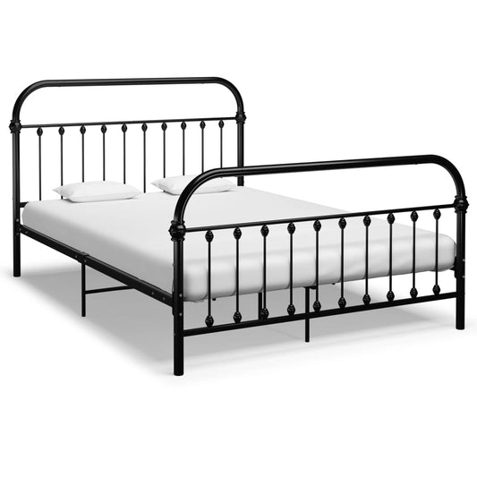 Berkfield Bed Frame Black Metal 140x200 cm